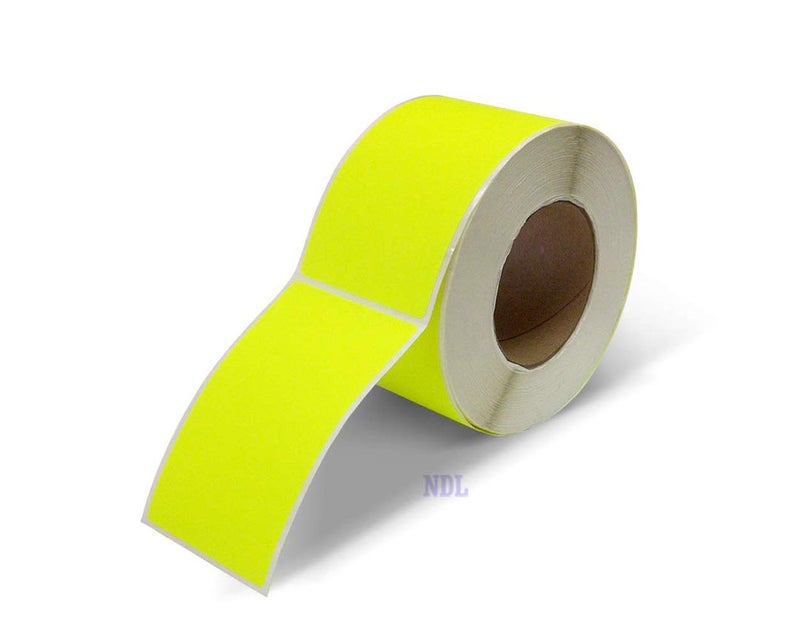 NextDayLabels - 3 X 5 Rectangle Inventory Color Coding Sticker Labels, 500 Per Roll (Fluorescent Yellow) - Image 2